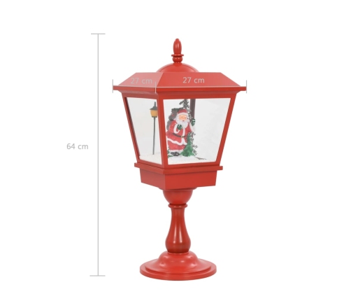 Farol de Navidad con base Papá Noel y LED 64 cm