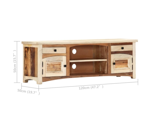 Mueble para TV de madera maciza reciclada 120x30x40 cm