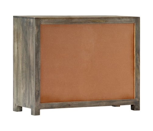 Aparador de madera maciza de mango gris 75x30x60 cm