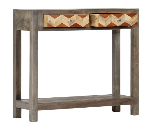 Mesa consola de madera maciza de mango gris 86x30x76 cm