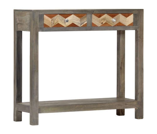 Mesa consola de madera maciza de mango gris 86x30x76 cm