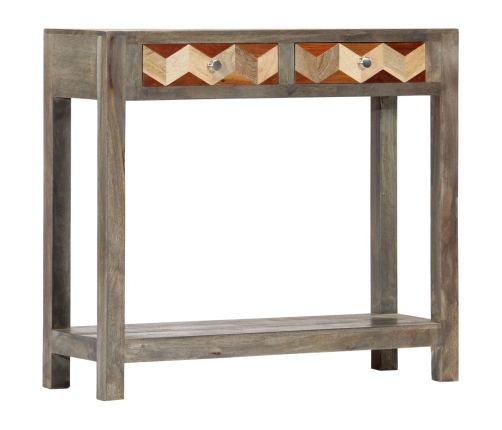 Mesa consola de madera maciza de mango gris 86x30x76 cm