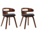 Sillas de comedor 2 unidades madera curvada y tela gris oscuro