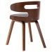 Sillas de comedor 2 unidades madera curvada y tela gris oscuro