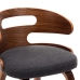 Sillas de comedor 2 unidades madera curvada y tela gris oscuro