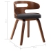 Sillas de comedor 2 unidades madera curvada y tela gris oscuro