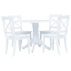 Conjunto de comedor 5 piezas madera maciza de caucho blanco