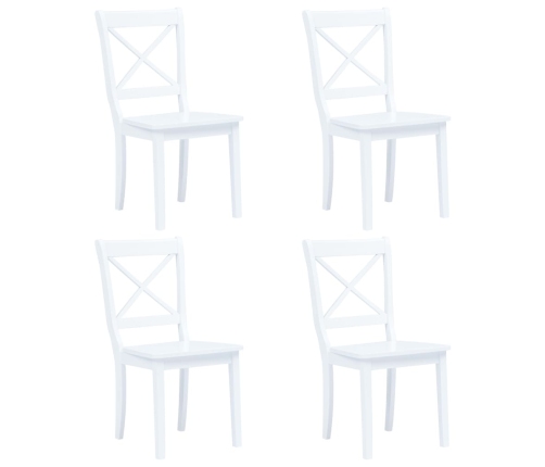 Conjunto de comedor 5 piezas madera maciza de caucho blanco