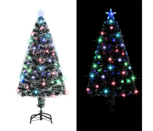 Árbol de Navidad con luces y soporte fibra óptica 120 cm