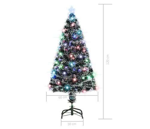 Árbol de Navidad con luces y soporte fibra óptica 120 cm