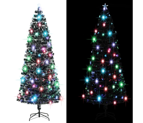 Árbol de Navidad con luces y soporte fibra óptica 240 cm