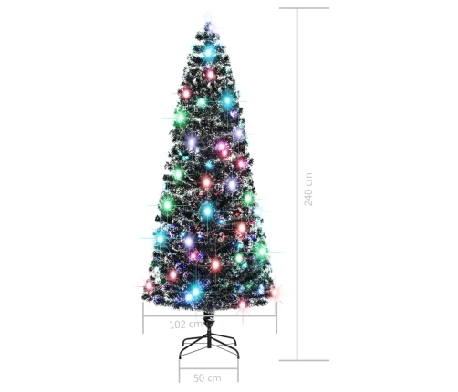 Árbol de Navidad con luces y soporte fibra óptica 240 cm