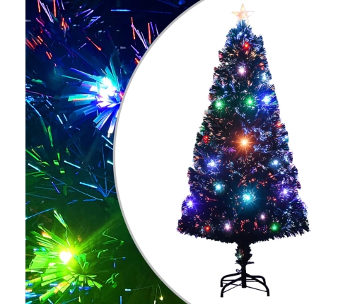 Árbol de Navidad con luces y soporte fibra óptica 120 cm