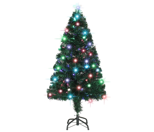 Árbol de Navidad con luces y soporte fibra óptica 120 cm