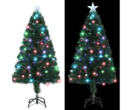 Árbol de Navidad con luces y soporte fibra óptica 120 cm