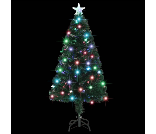 Árbol de Navidad con luces y soporte fibra óptica 120 cm