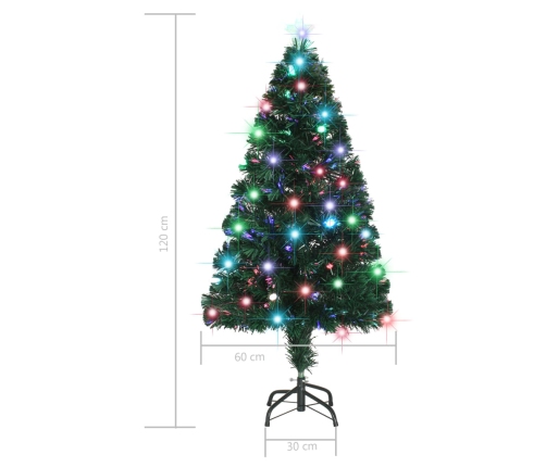 Árbol de Navidad con luces y soporte fibra óptica 120 cm