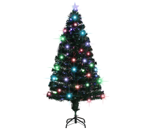 Árbol de Navidad con luces y soporte fibra óptica 150 cm