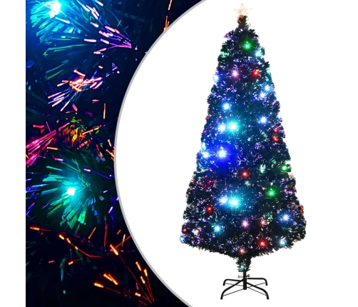 Árbol de Navidad con luces y soporte fibra óptica 180 cm