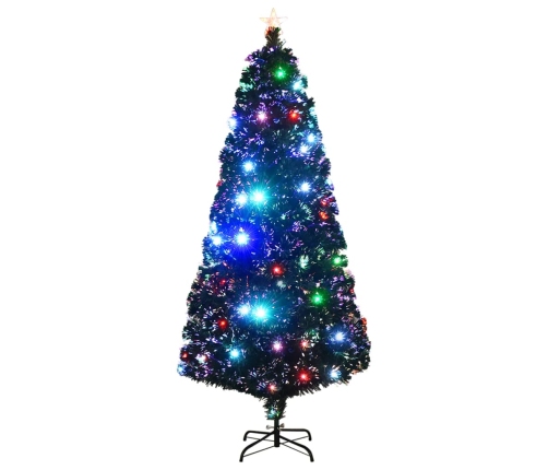 Árbol de Navidad con luces y soporte fibra óptica 180 cm