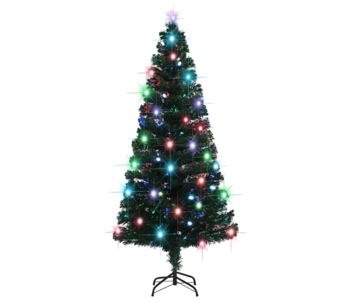 Árbol de Navidad con luces y soporte fibra óptica 180 cm