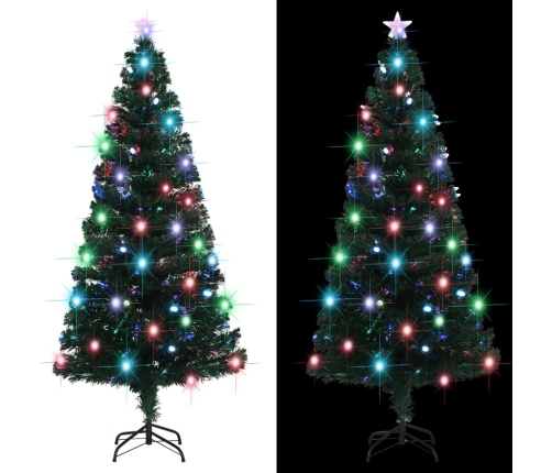 Árbol de Navidad con luces y soporte fibra óptica 180 cm