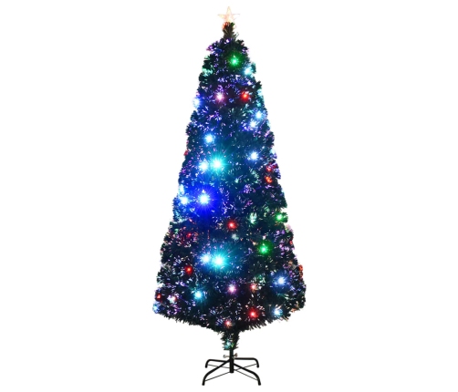 Árbol de Navidad con luces y soporte fibra óptica 210 cm