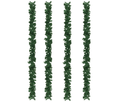 Guirnaldas de Navidad 4 unidades PVC verde 270 cm