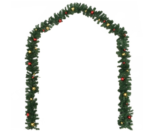 Guirnaldas de Navidad con bolas 4 unidades PVC verde 270 cm