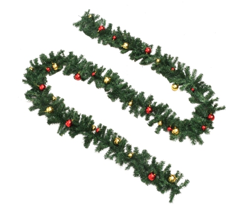 Guirnaldas de Navidad con bolas 4 unidades PVC verde 270 cm