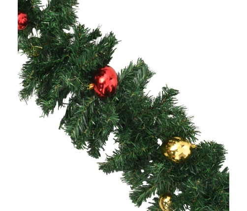 Guirnaldas de Navidad con bolas 4 unidades PVC verde 270 cm