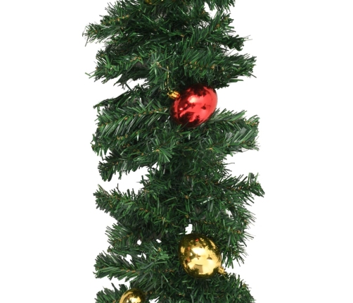 Guirnaldas de Navidad con bolas 4 unidades PVC verde 270 cm