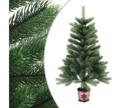 Árbol de Navidad artificial hojas realistas verde 65 cm