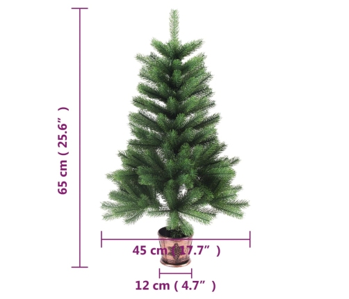 Árbol de Navidad artificial hojas realistas verde 65 cm