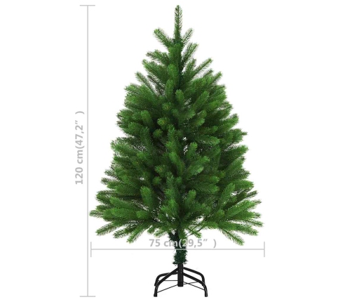 Árbol de Navidad artificial hojas realistas verde 120 cm