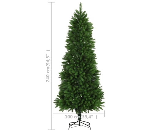 Árbol de Navidad artificial hojas realistas verde 240 cm