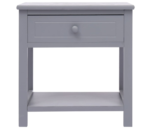 vidaXL Mesita de noche madera de Paulownia gris 40x29x42 cm