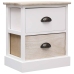 Mesitas noche 2 uds madera Paulownia blanco natural 38x28x45cm