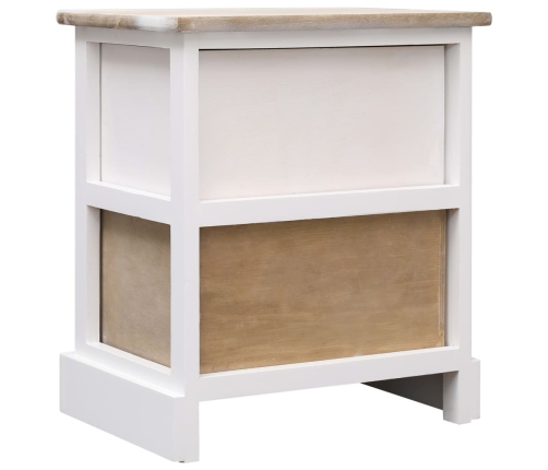 Mesitas noche 2 uds madera Paulownia blanco natural 38x28x45cm