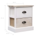 Mesitas noche 2 uds madera Paulownia blanco natural 38x28x45cm