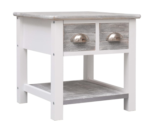 Mesa auxiliar madera de Paulownia gris 40x40x40 cm