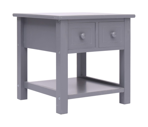 Mesa auxiliar madera de Paulownia gris 40x40x40 cm