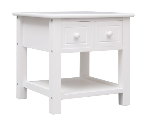 Mesa auxiliar madera de Paulownia blanco 40x40x40 cm