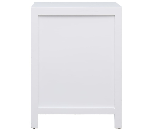 vidaXL Mesita de noche madera de Paulownia blanco 38x28x52 cm