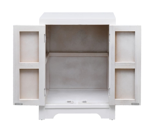 vidaXL Mesita de noche madera de Paulownia blanco 38x28x52 cm