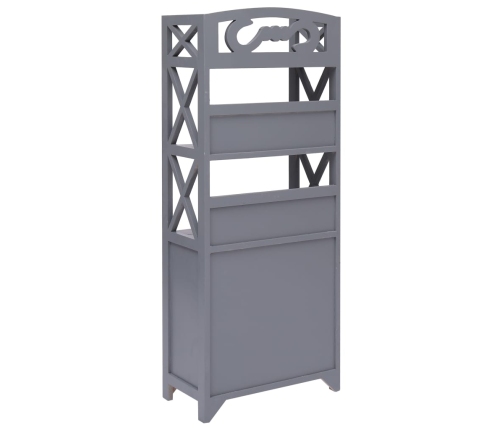 Mueble de baño madera de paulownia gris 46x24x116 cm