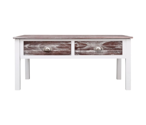 vidaXL Mesa de centro de madera marrón 100x50x45 cm