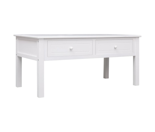 Mesa de centro de madera blanca 100x50x45 cm