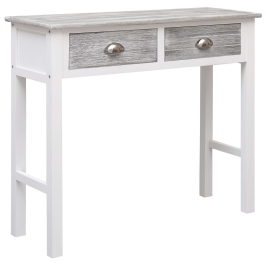 Mesa consola de madera gris 90x30x77 cm