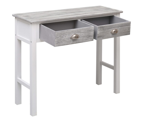 Mesa consola de madera gris 90x30x77 cm